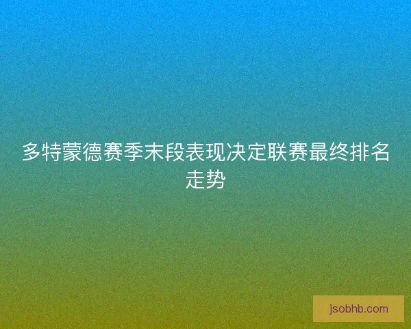 多特蒙德赛季末段表现决定联赛最终排名走势